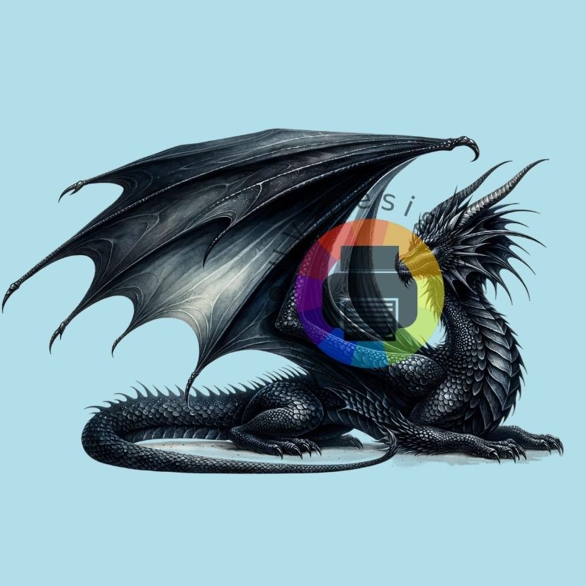 7 cm Zwarte draak nr 3