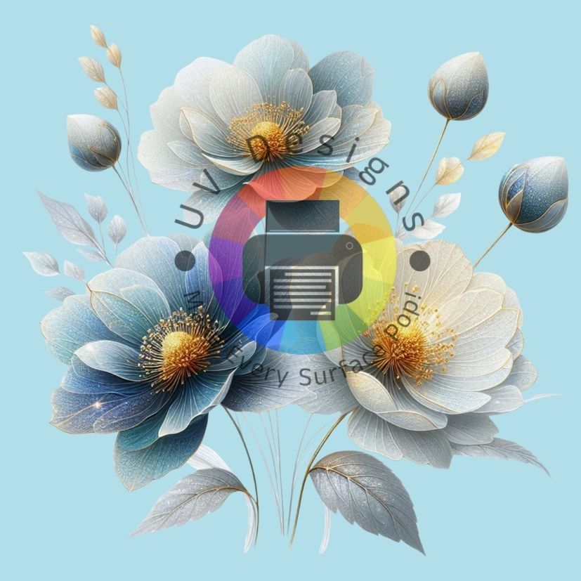 Wit blauwe bloemen nr 4