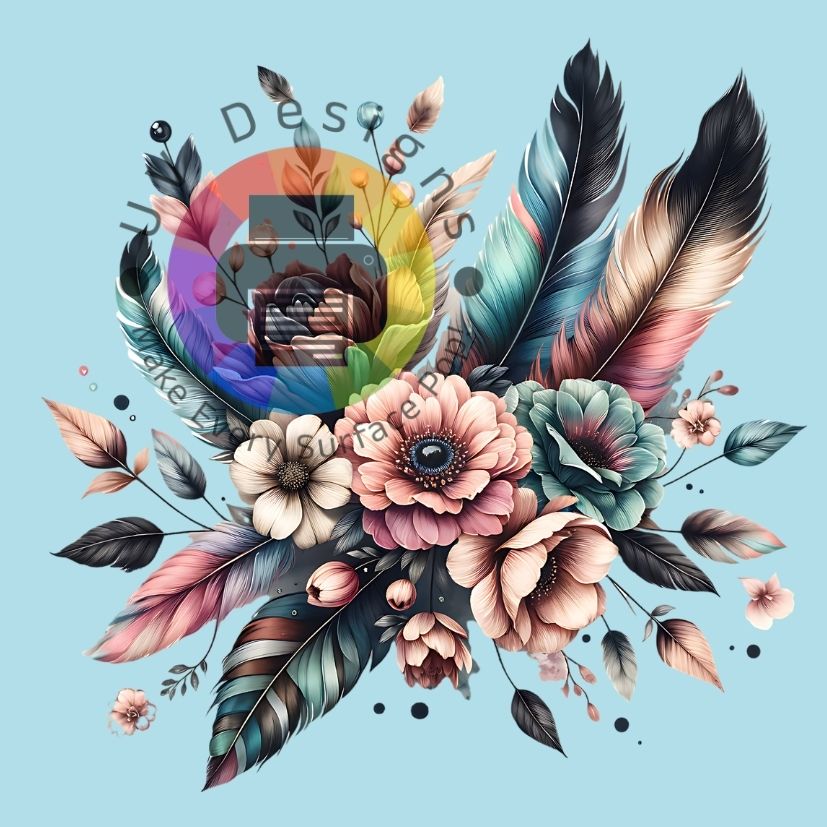 Bloemen met veren nr 6