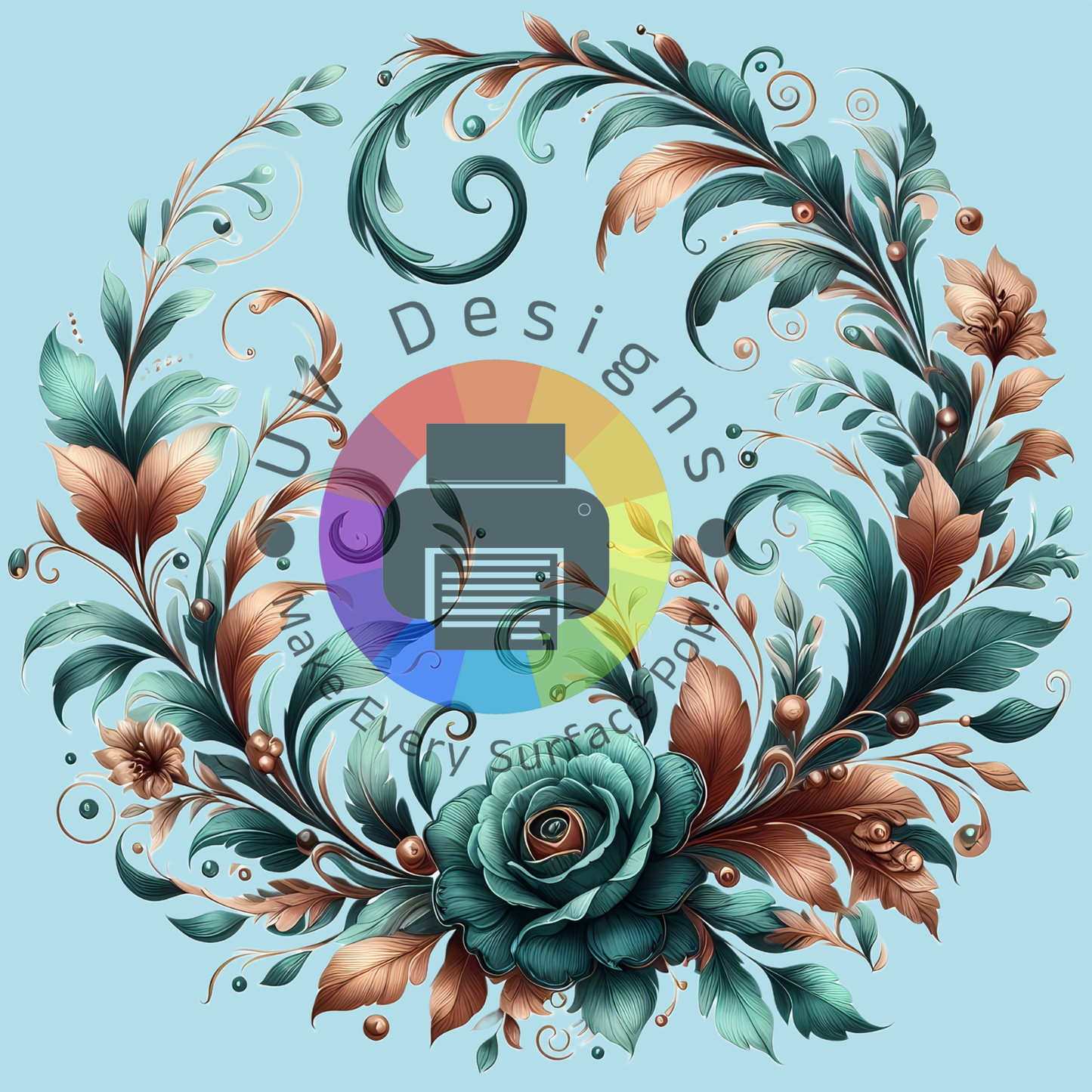 Groen - bruine bloemen set nr 9