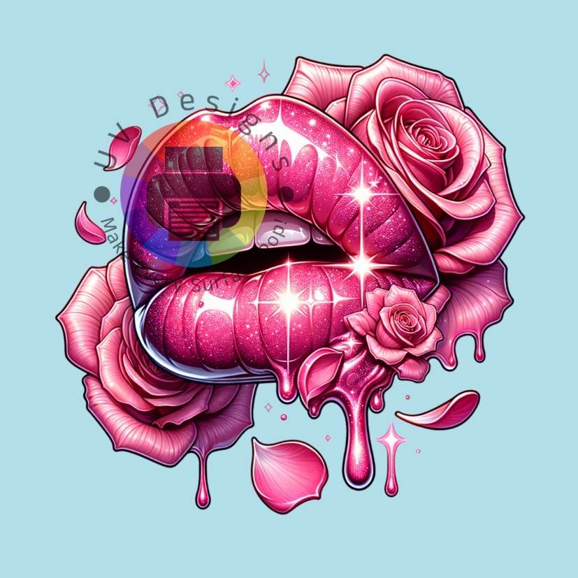 Roze lippen met rozen nr 1