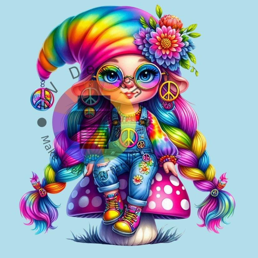 Regenboog hippie gnome nr 1