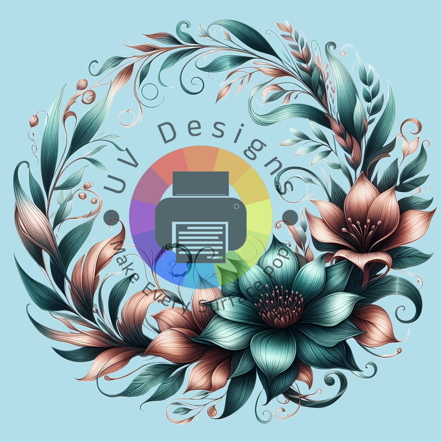 Groen - bruine bloemen set nr 10