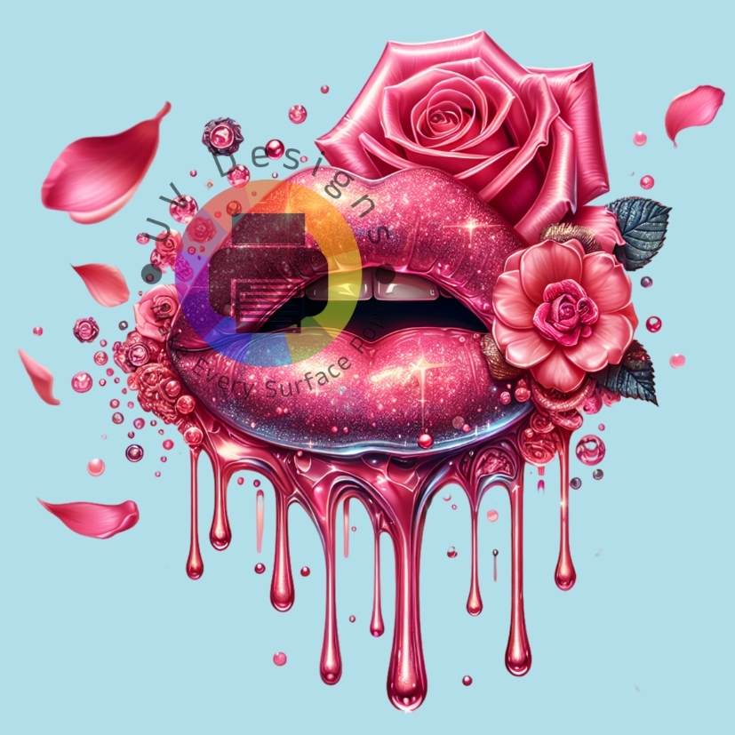 Roze lippen met rozen nr 3