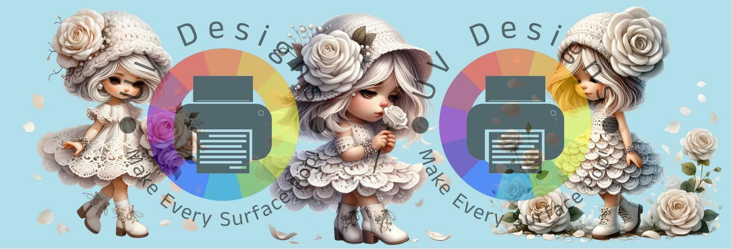 11oz Witte bloemen meisjes nr 2