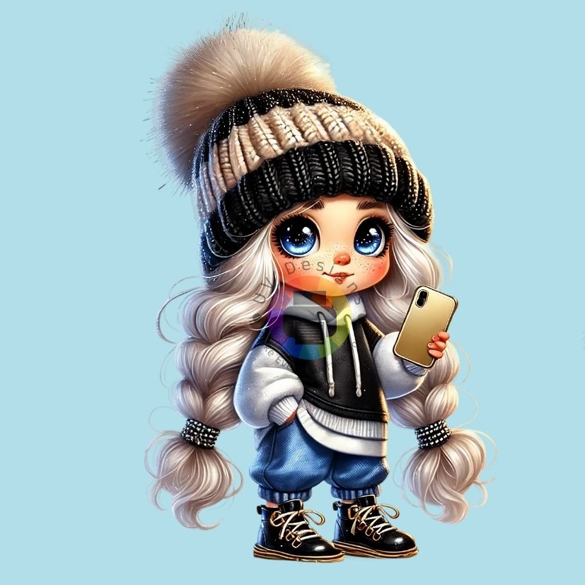 12 cm Chibi meisje met GSM nr 1