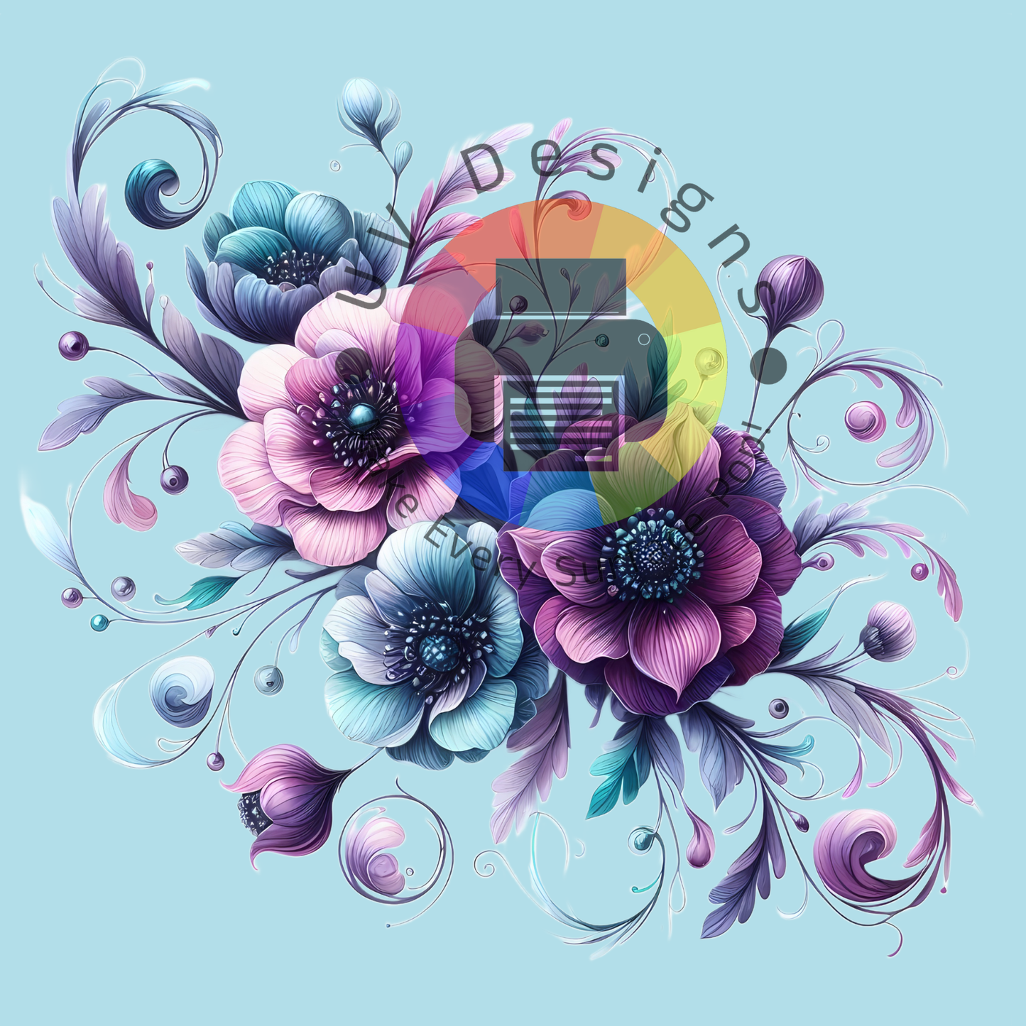 Paars groene bloemen nr 4