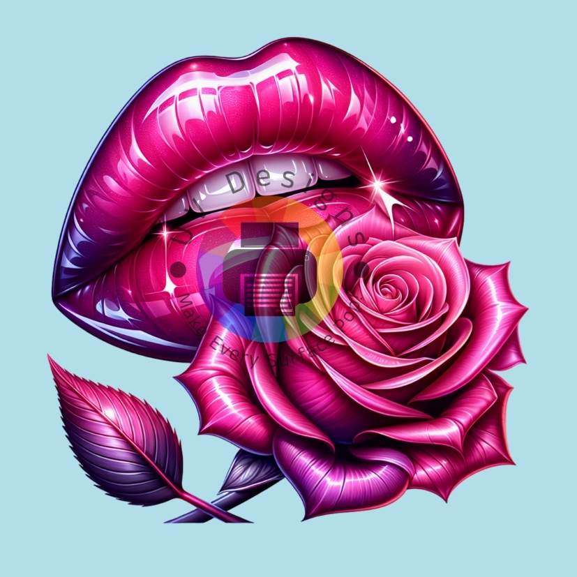 Roze lippen met rozen nr 4