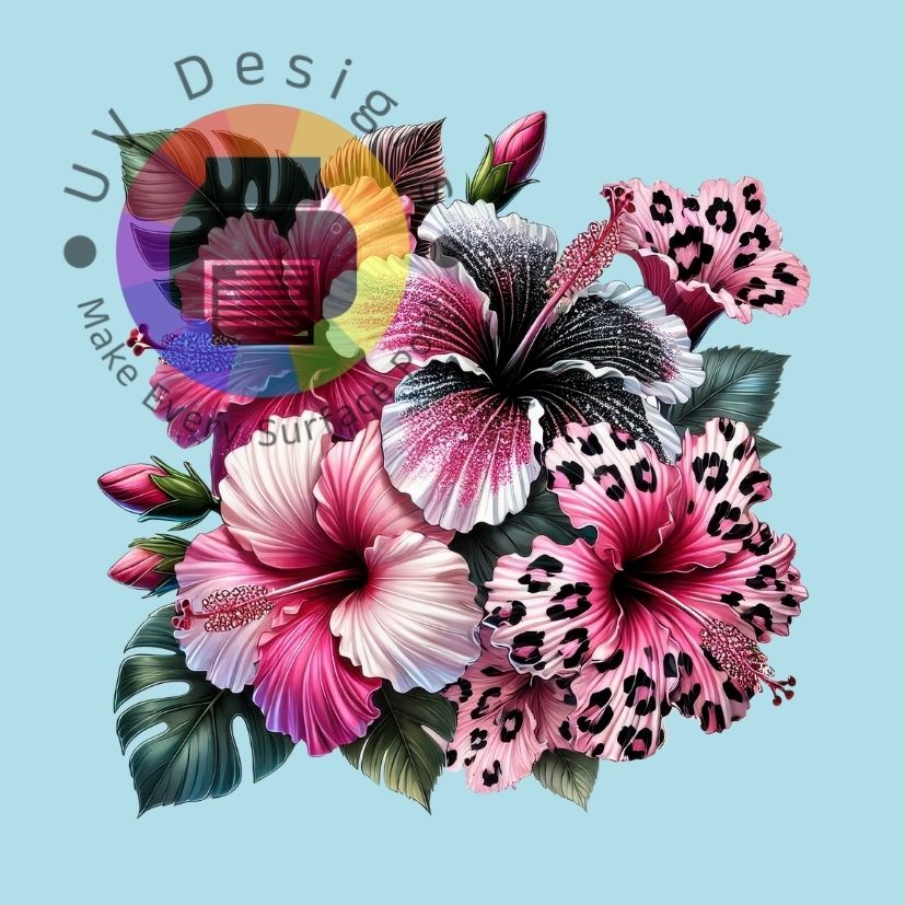Leopard - roze hibiscus nr 5