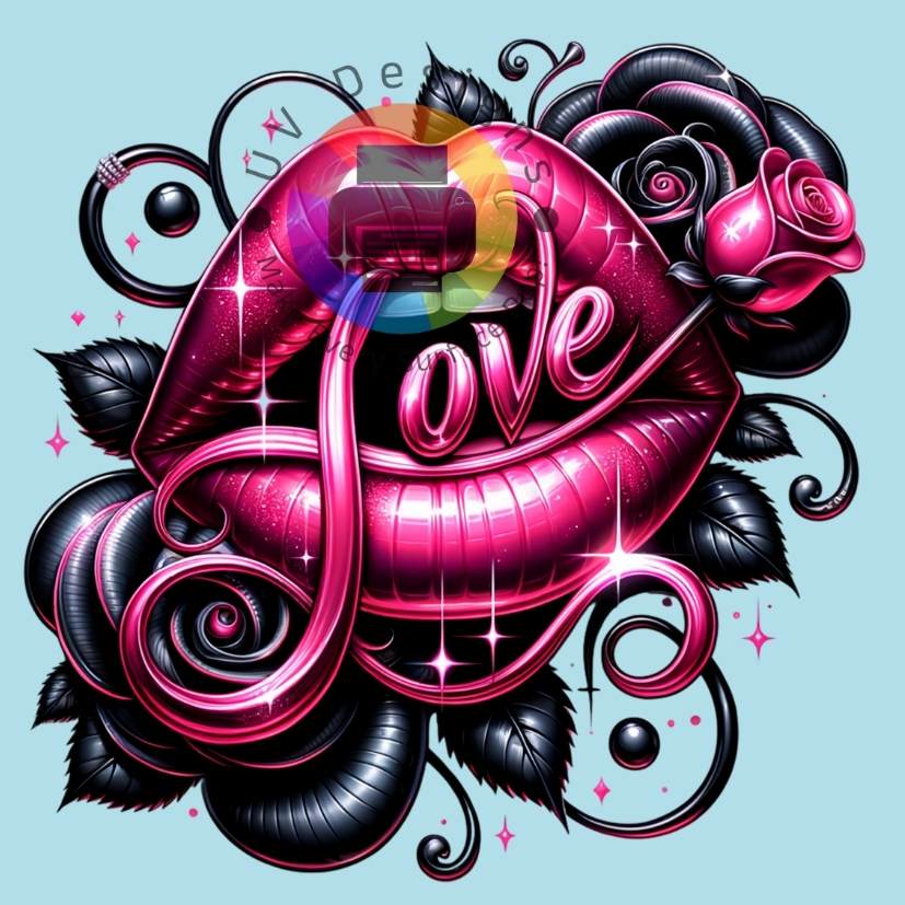 Roze lippen met rozen nr 5