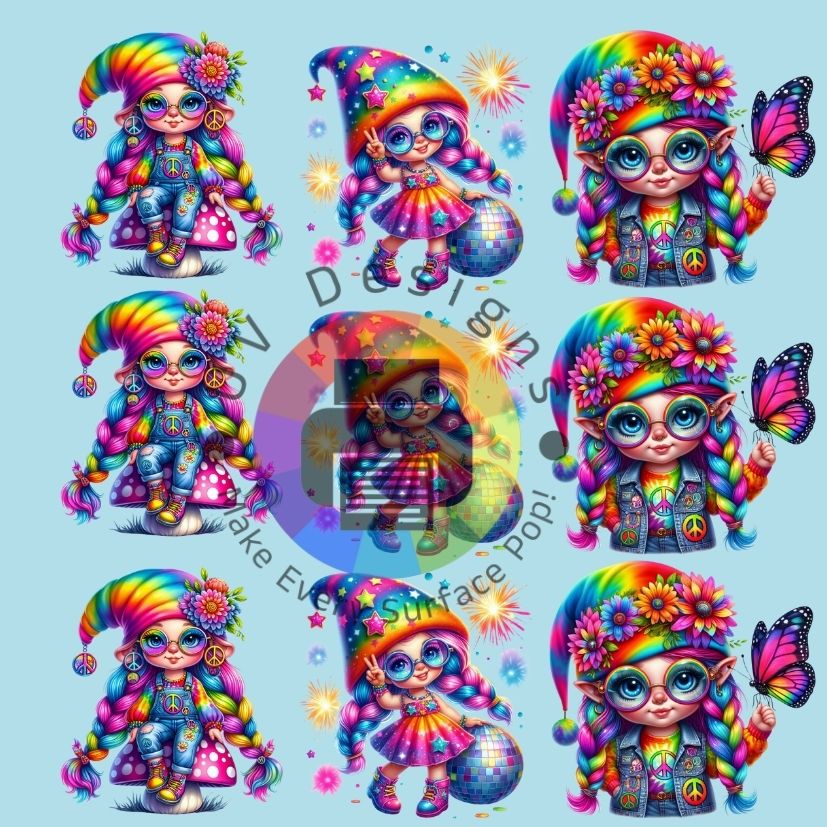 4 cm Regenboog hippie gnomes nr 2