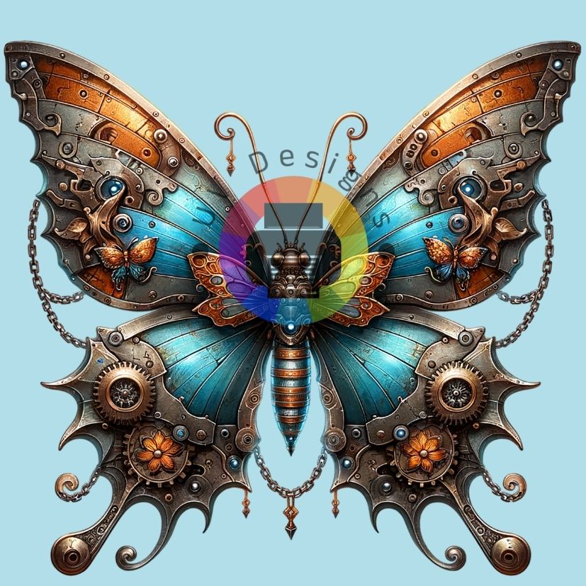 12 cm Steampunk vlinder nr 2