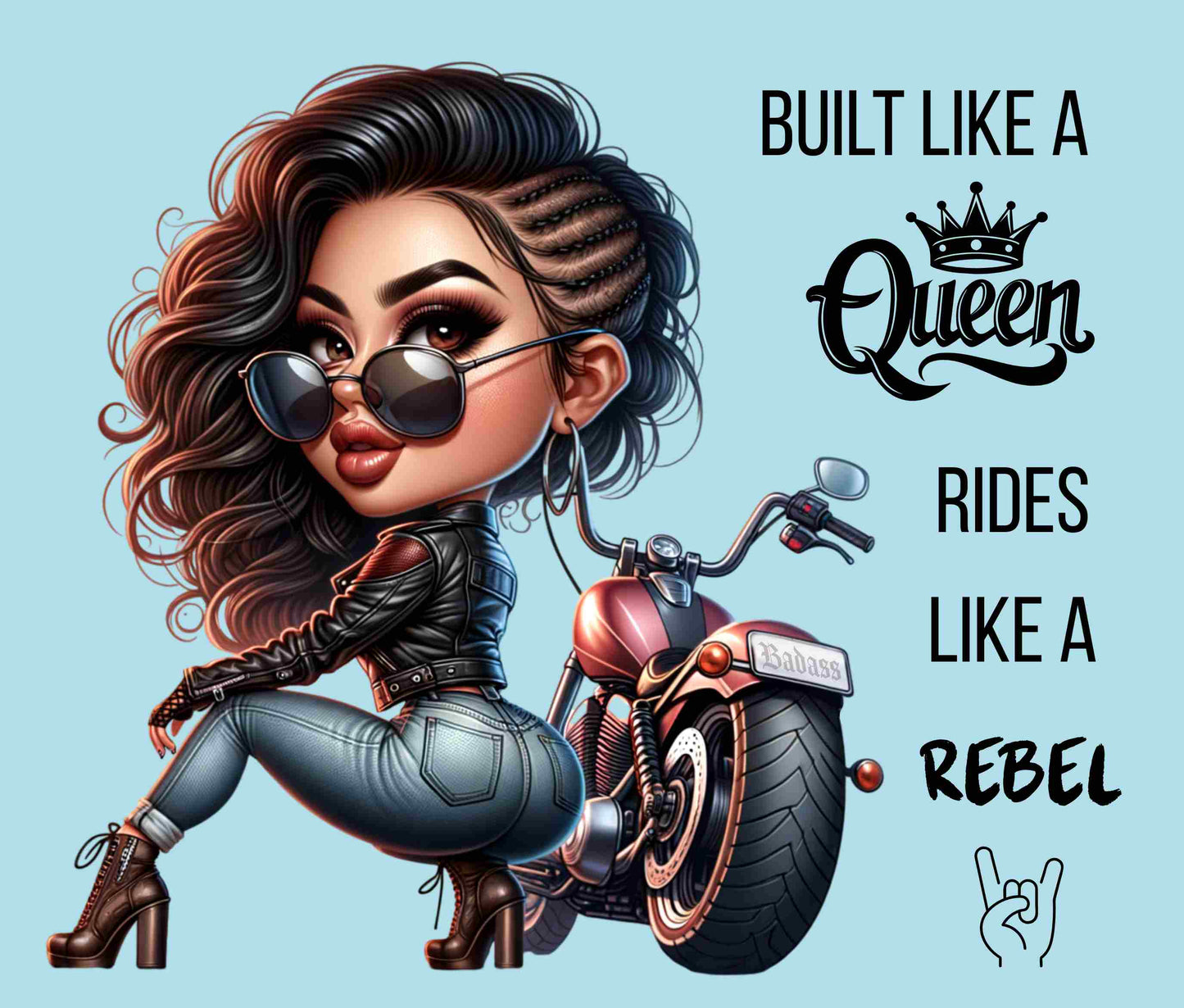 20oz Badass...Motorcycle Woman ENG + FR