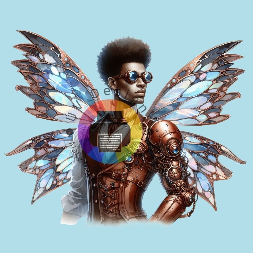 12 cm Steampunk Afro male fairy nr 3