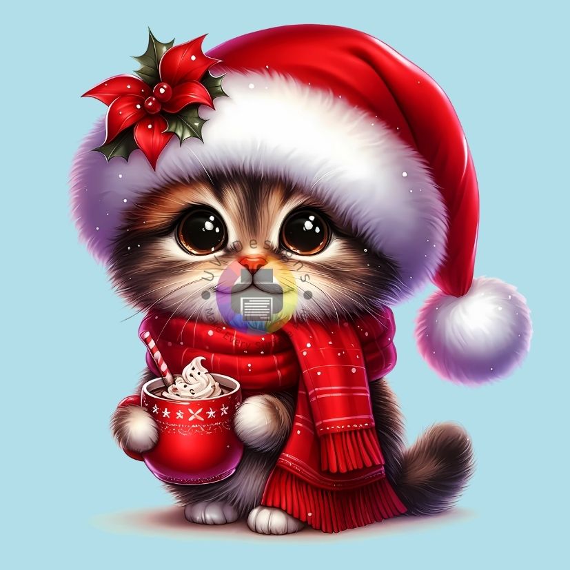 12 cm Christmas kitten no. 3
