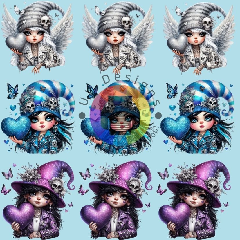 4 cm Gothic gnome girls nr 1