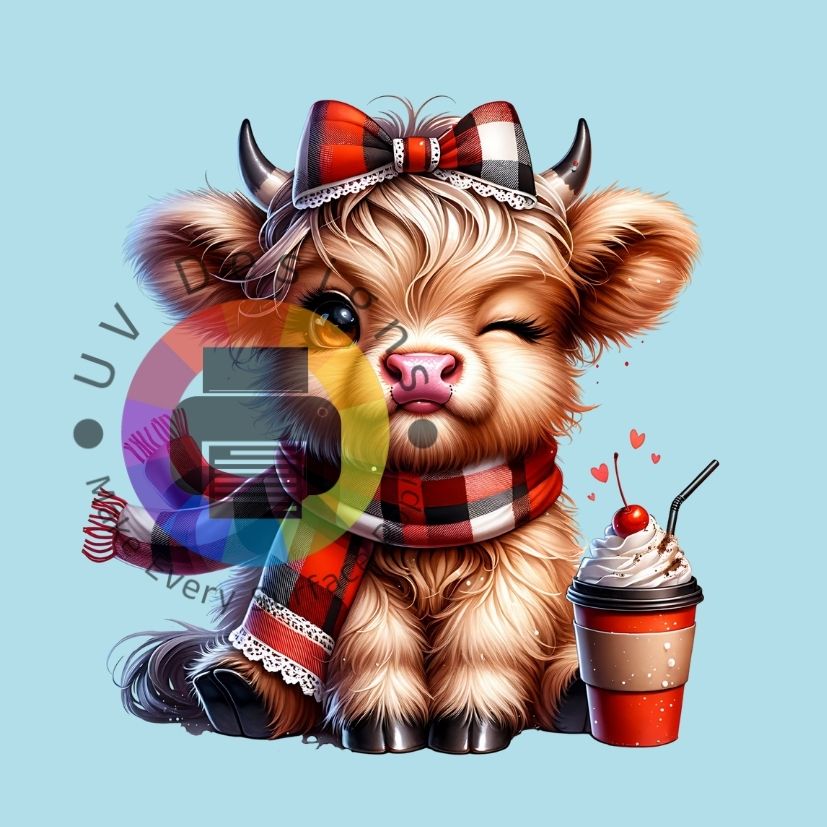 Wit Highland koetje met milkshake en kers nr 4