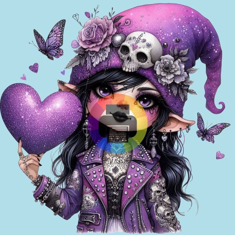 Gothic gnome meisje - Paars nr 1