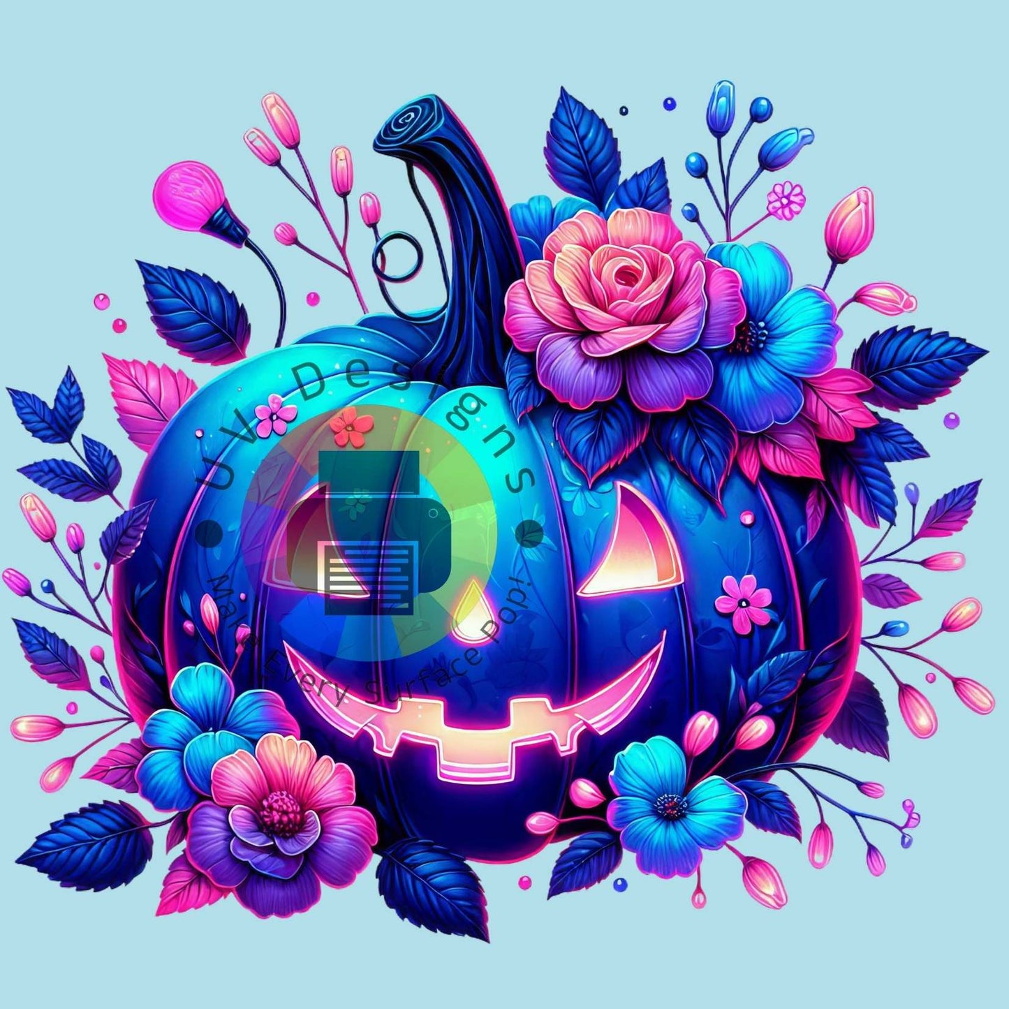 Pompoen met bloemen nr 4