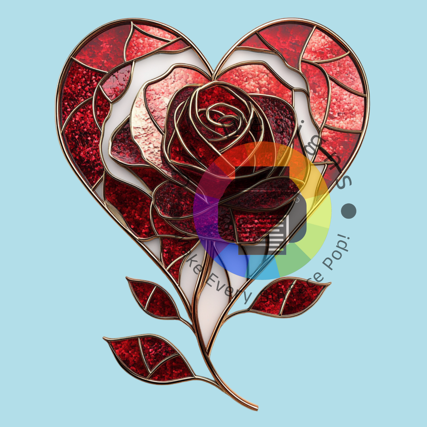 Stained glass hart nr 2