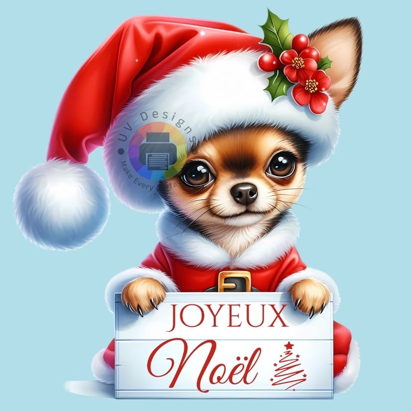 12 cm Merry Christmas puppy ENG + FR