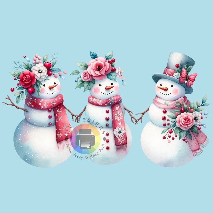 12 cm 3 Flowered snowmen no. 1