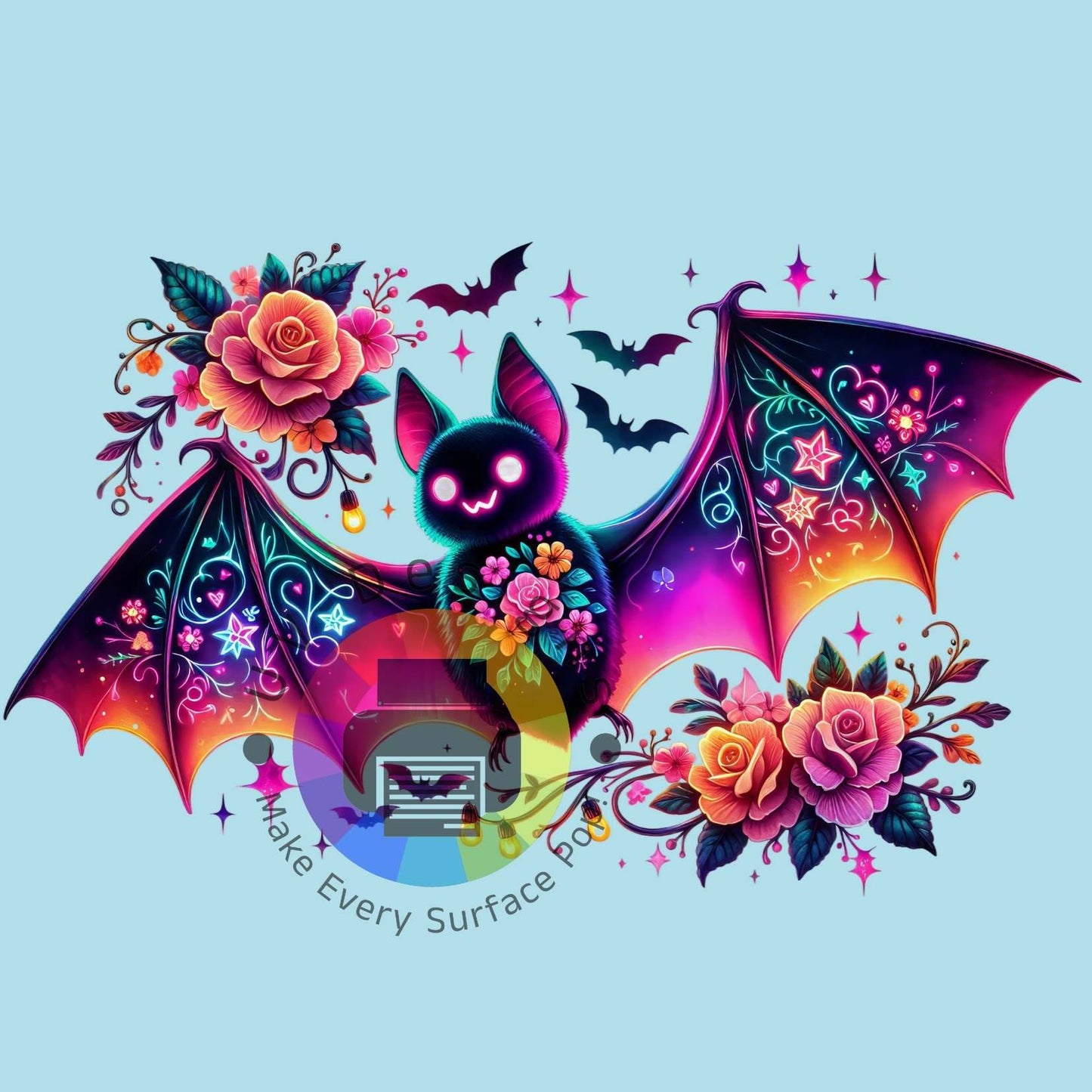 7 cm Vleermuis met bloemen