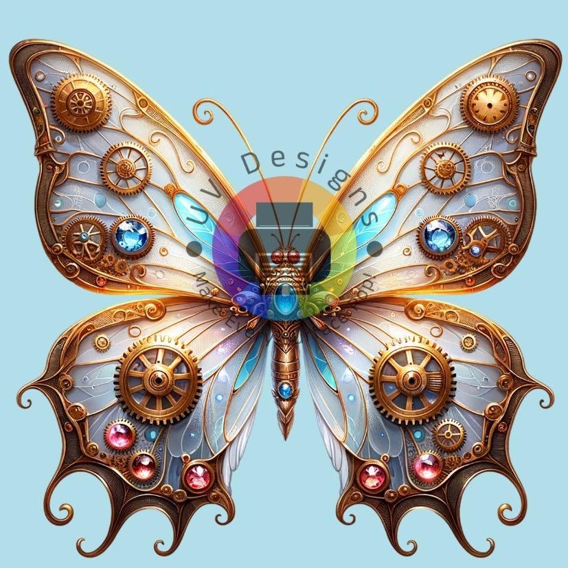 12 cm Steampunk vlinder nr 8