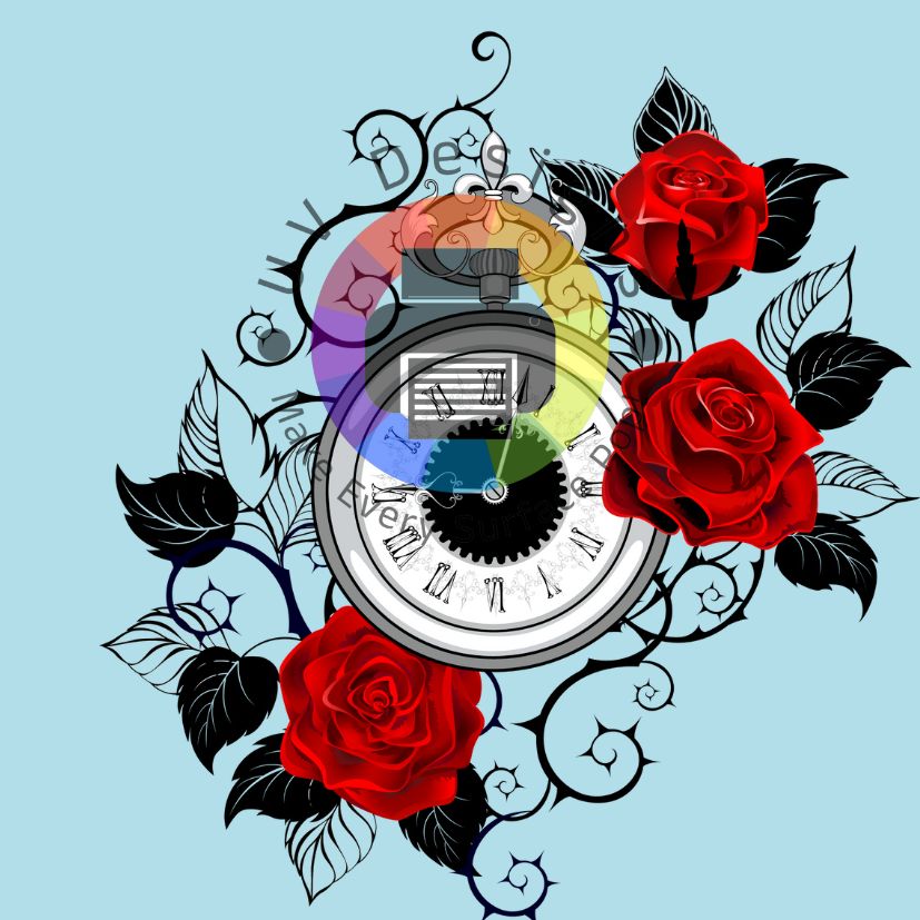 Steampunk klok met rode rozen nr 2