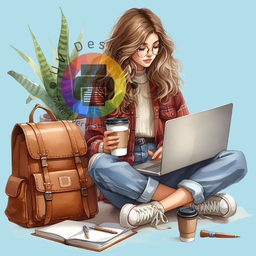 Vrouw met laptop nr 3