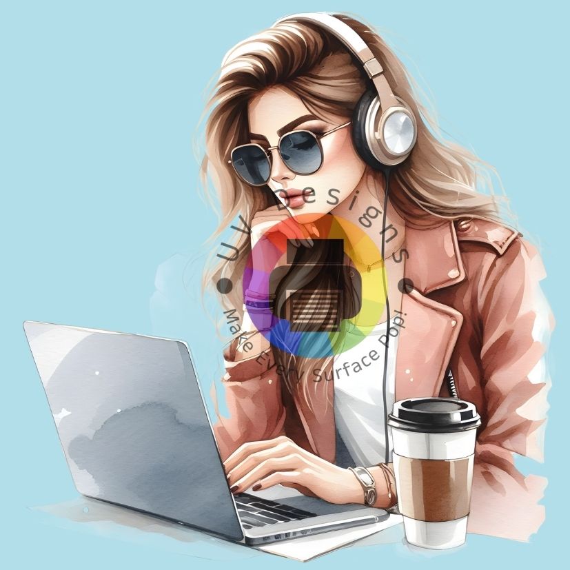 Vrouw met laptop nr 4