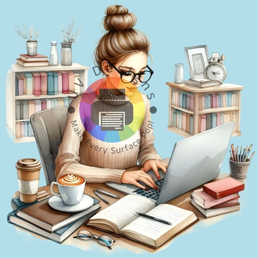 Vrouw met laptop nr 6