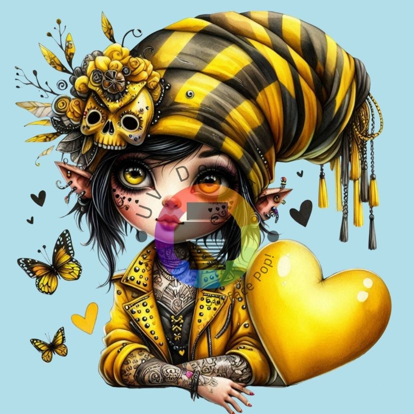 Gothic gnome meisje - Geel nr 1