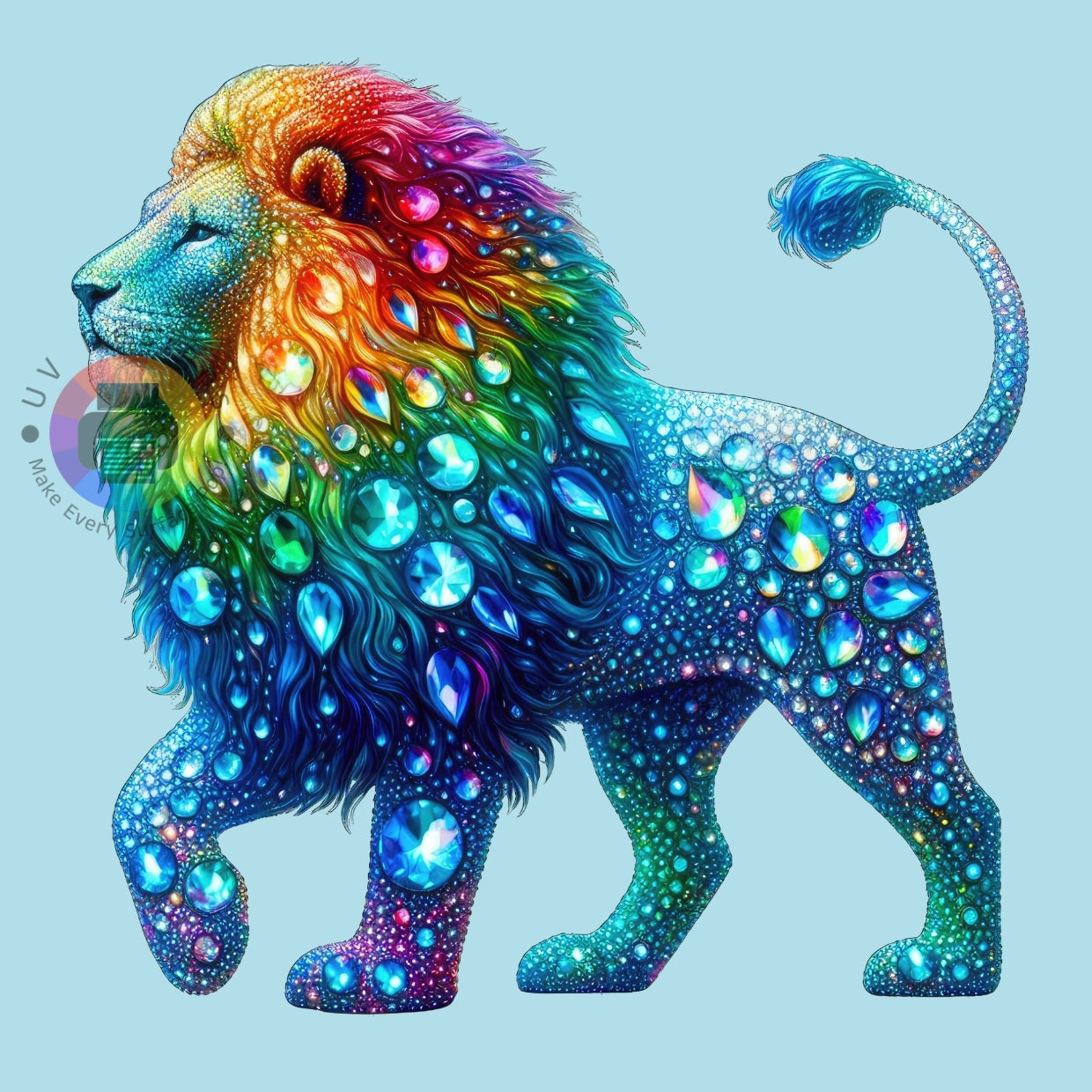 Lion en diamant de 7 cm