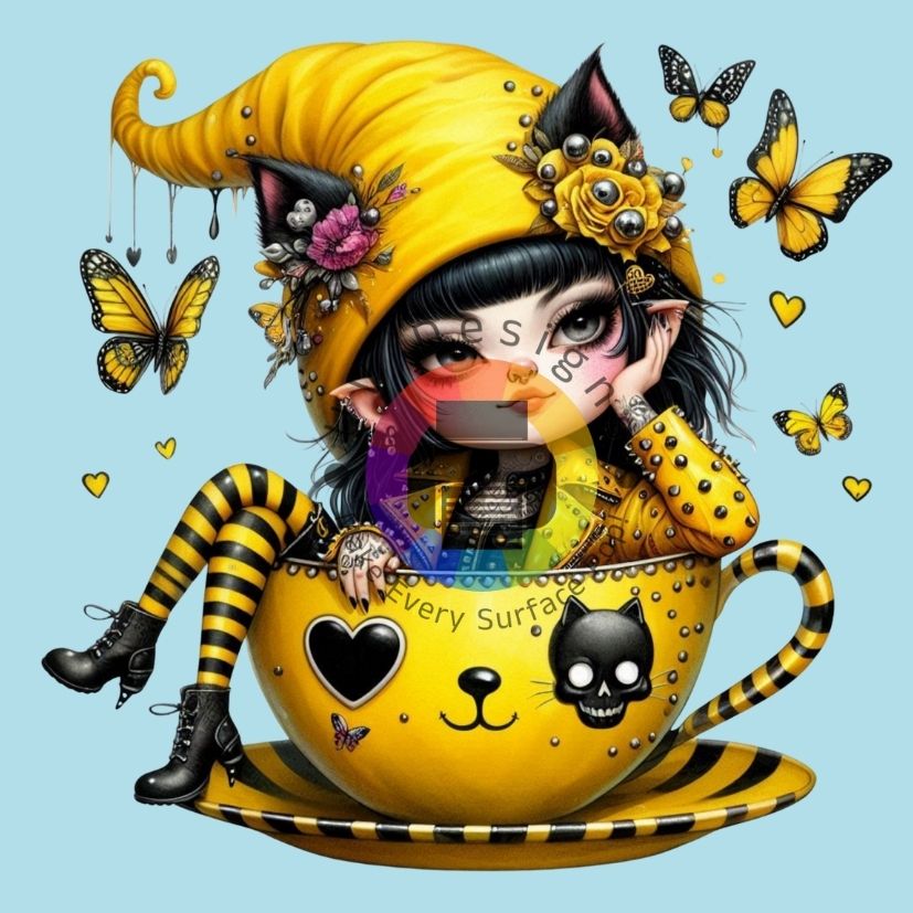 Gothic gnome meisje - Geel nr 2