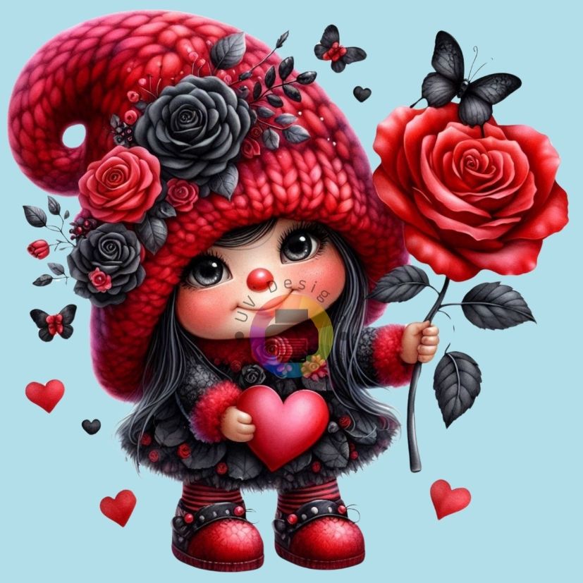 12 cm Rozen gnome meisje nr 1