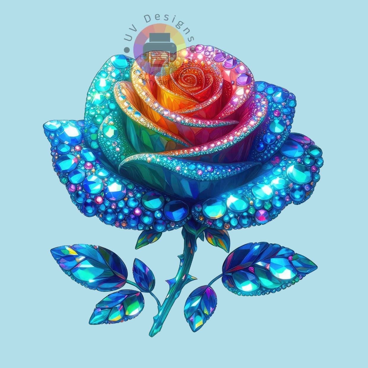 Rose diamant de 7 cm