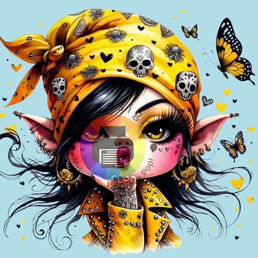 Gothic gnome meisje - Geel nr 7