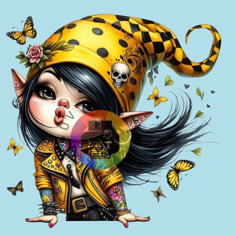 Gothic gnome meisje - Geel nr 9