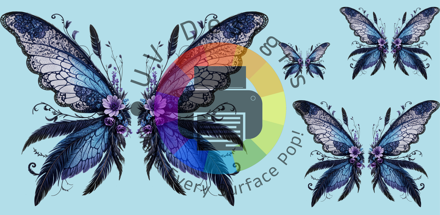 16oz Fantasy fairy wings - blauwe paars nr 2