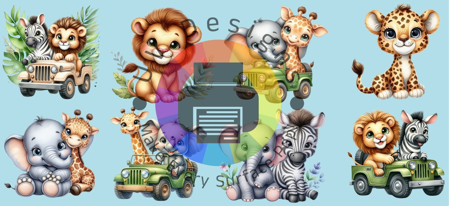 16oz Safari diertjes - leeuw zebra giraf