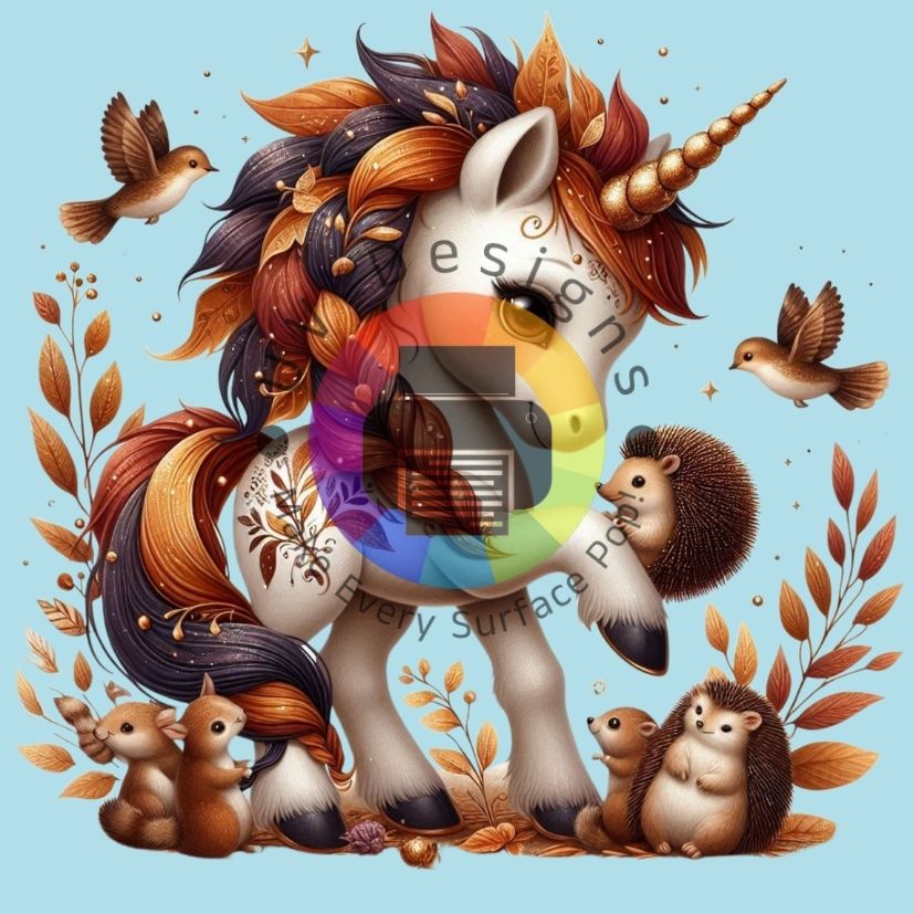 Herfst unicorn met egels