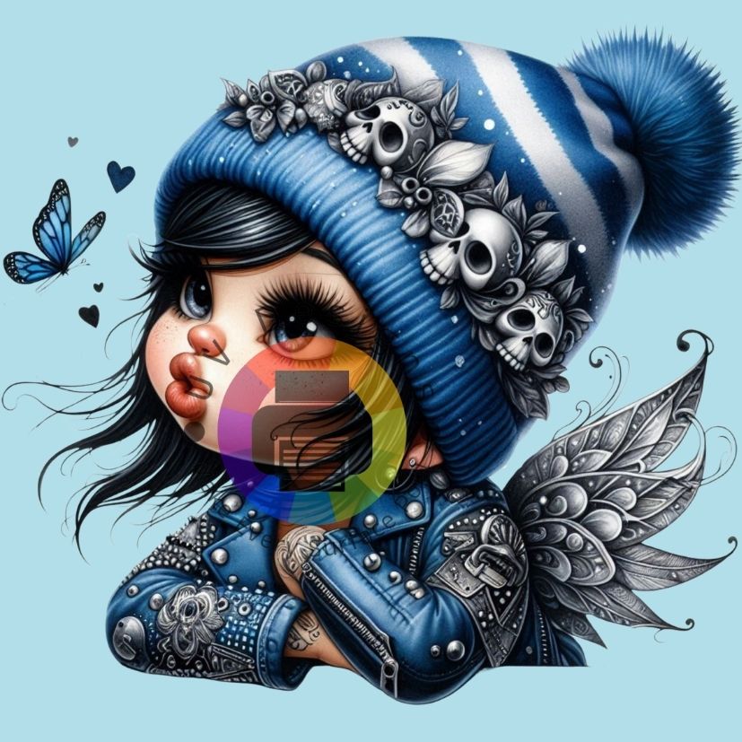 Gothic gnome meisje - Blauw nr 1