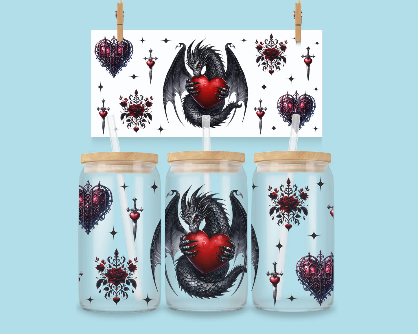 16oz Valentine dragon wrap