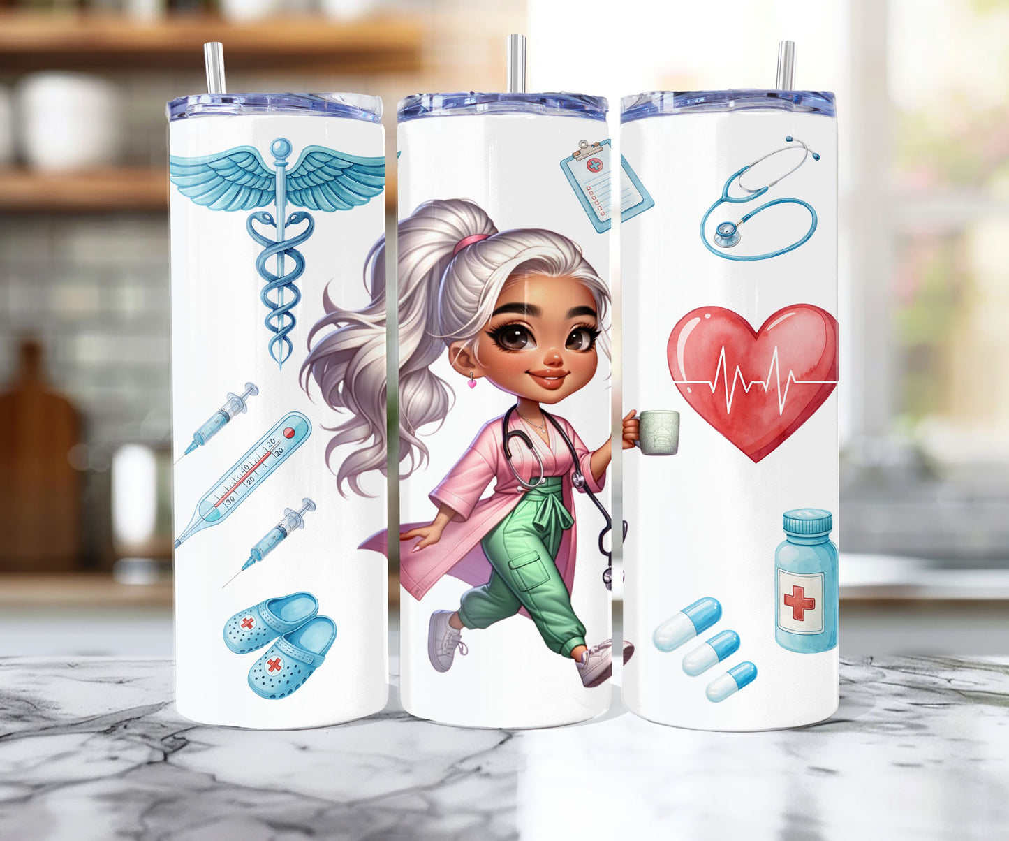 20oz Chibi verpleegkundige - 3 Verschillende