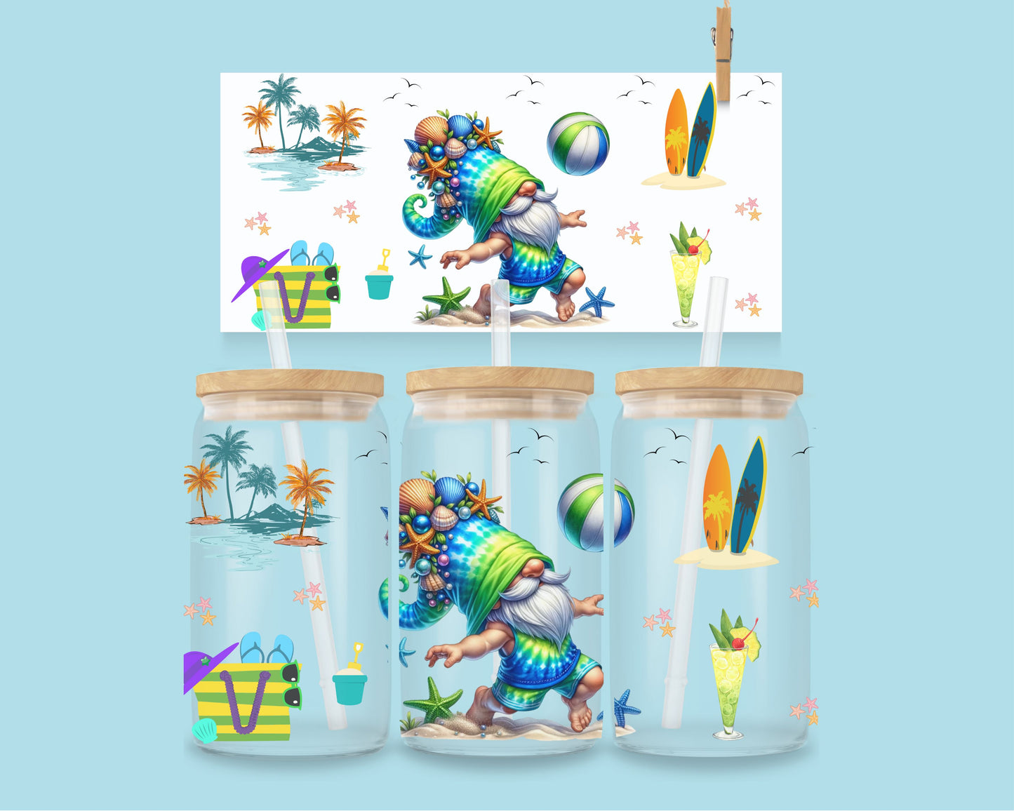 16oz Beach vibe gnome no. 2