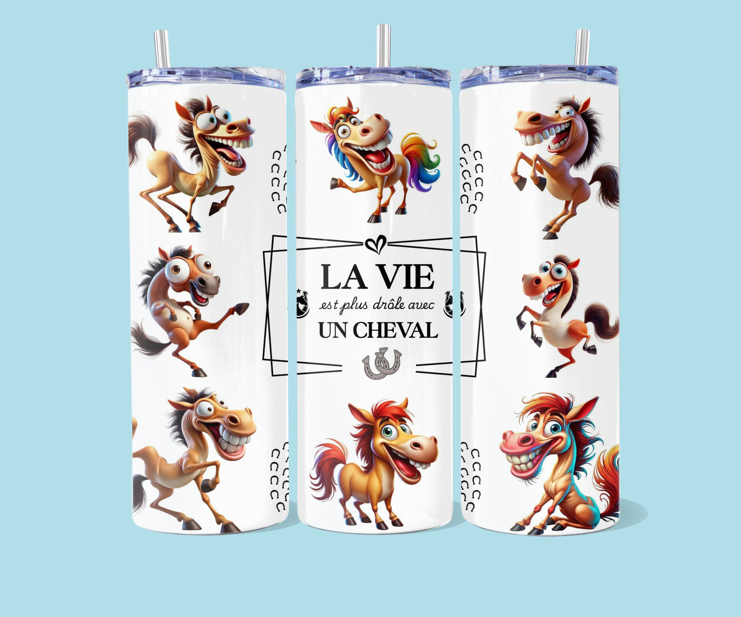 20oz Life is funnier with a horse - ENG + FR