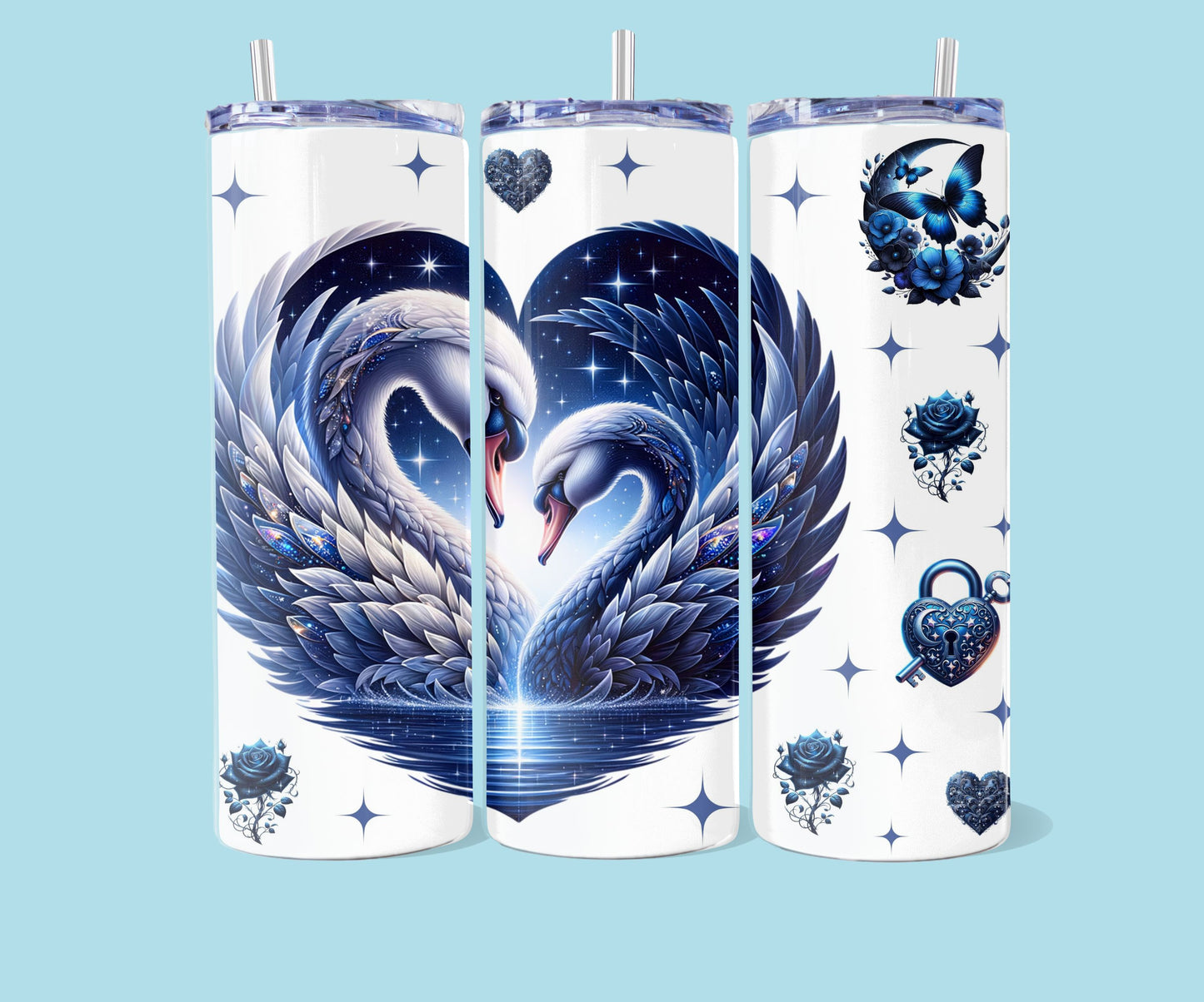 20oz Blauwe zwanen love