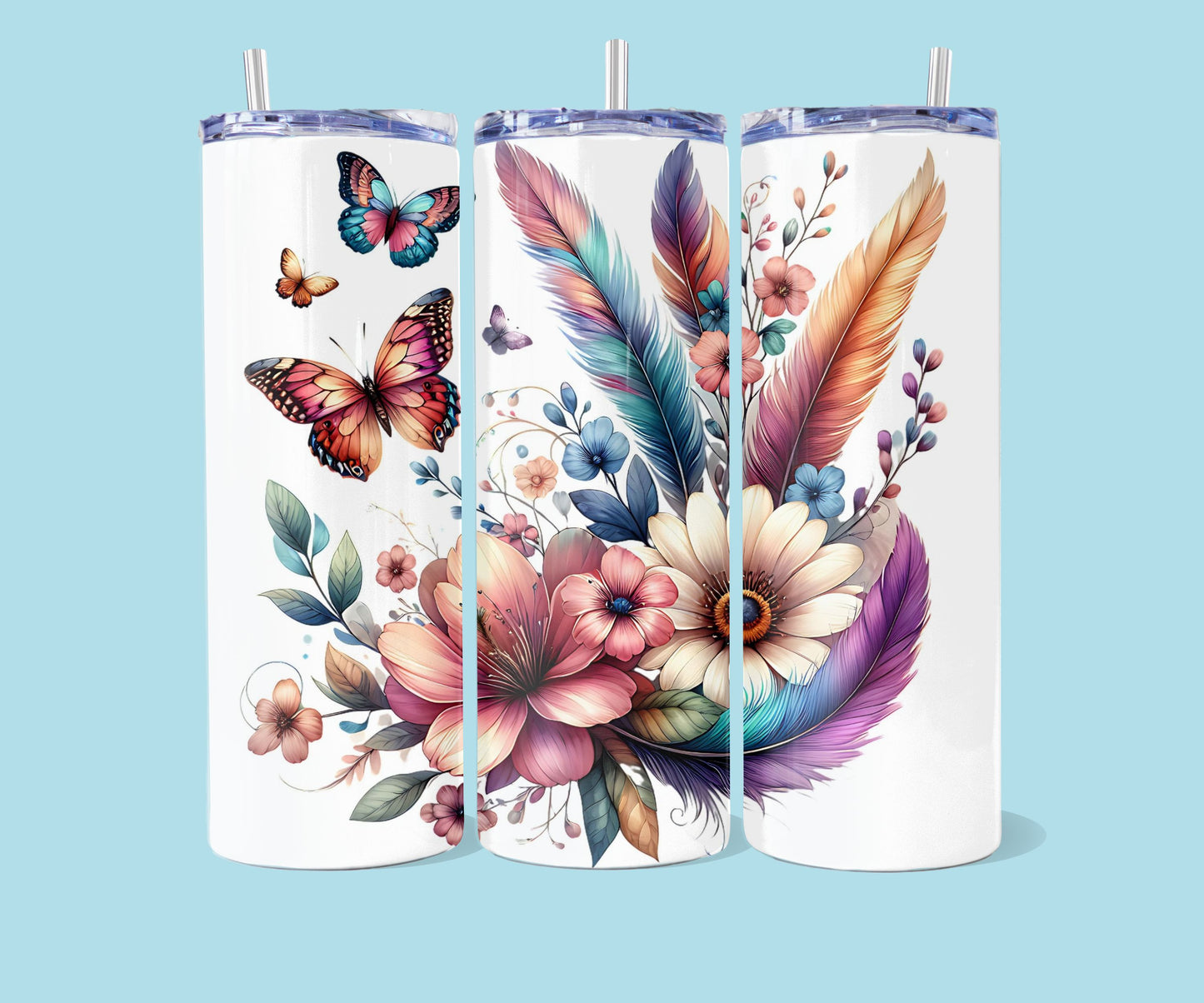20oz Feathers and Butterflies