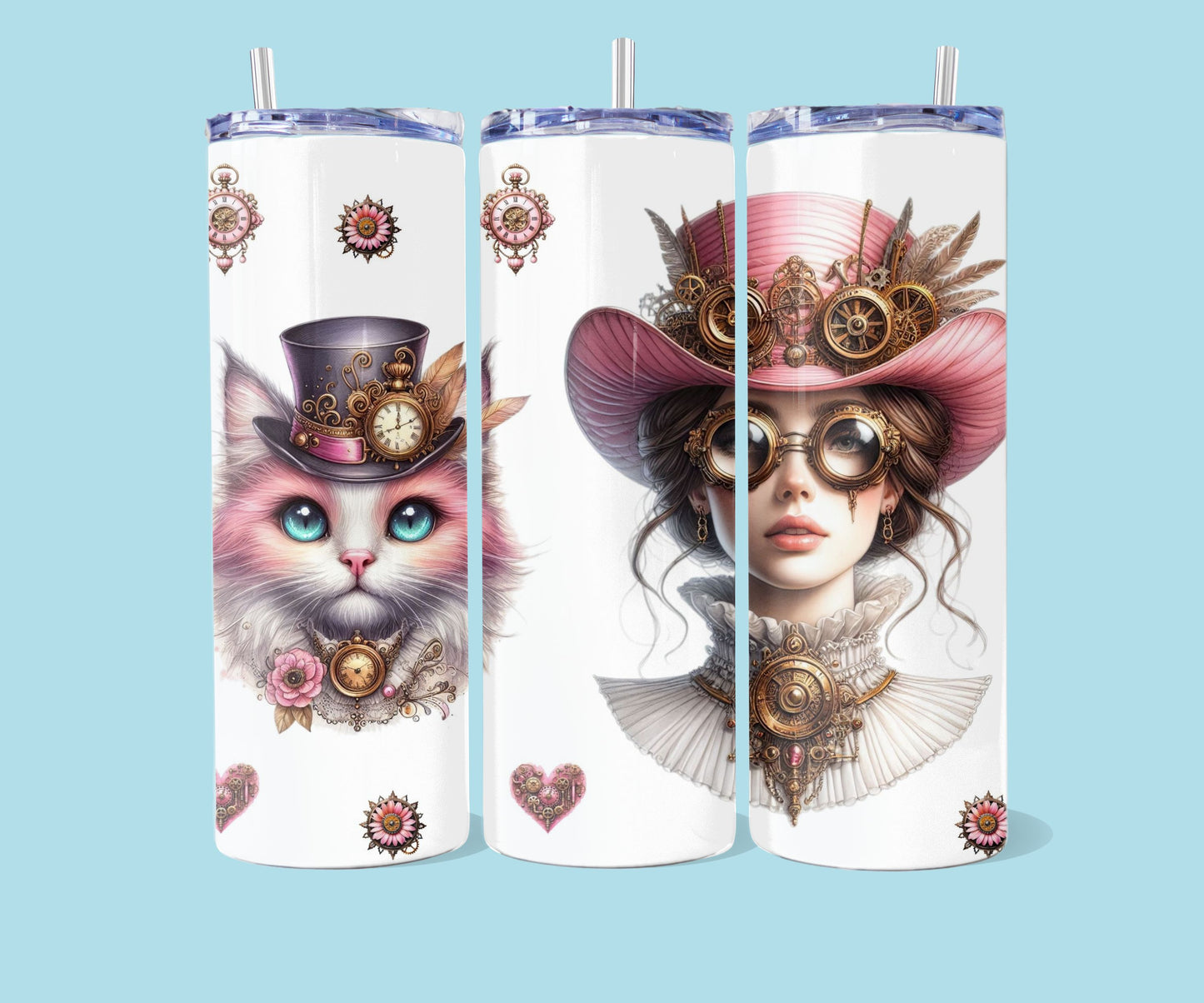 20oz Pink steampunk wrap